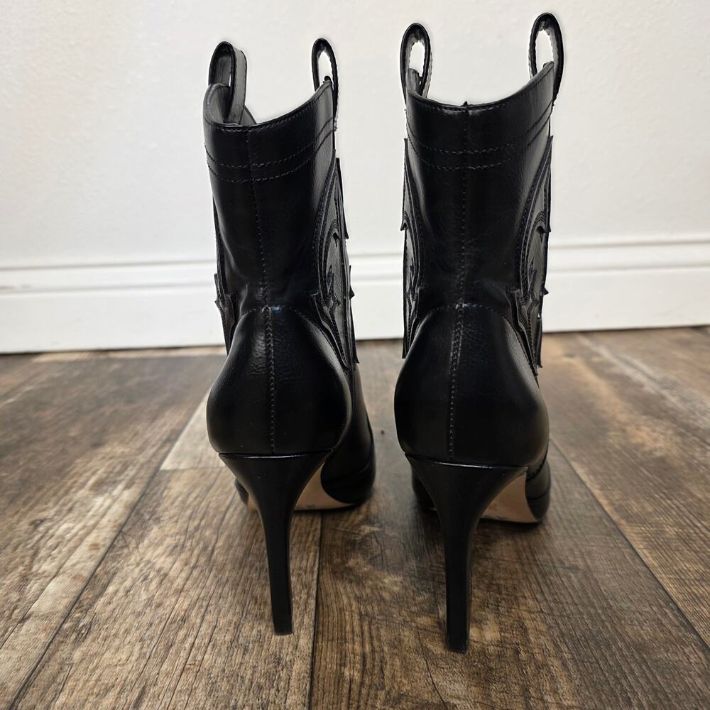 BCBGeneration Sara Black Weste Boots Stiletto Pointed Toe Cowgirl Heel Size 7 - Picture 5 of 8